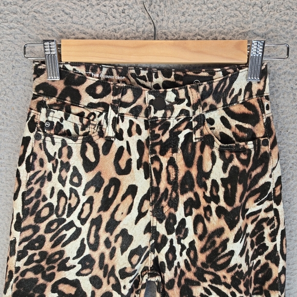 Adriano Goldschmied Pants Womens Sz 23R The Quinne Crop Kick Flare Animal Print - Picture 3 of 13